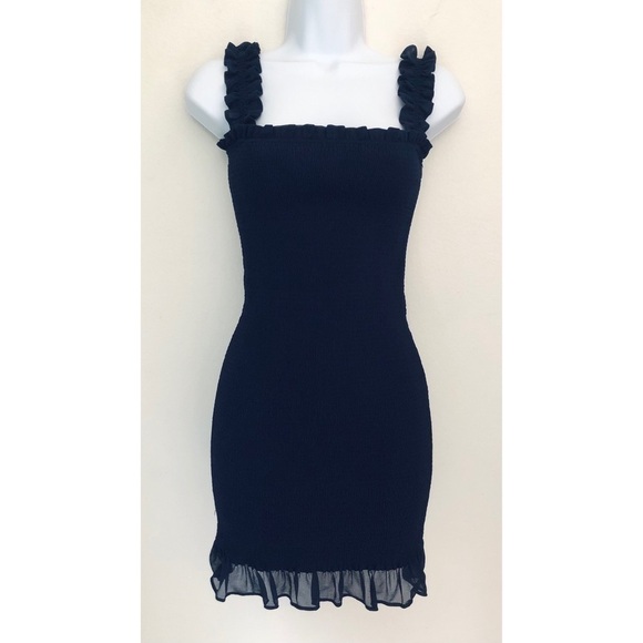 RELISTING SOON: Wilfred Luella Smocked Navy Blue Mini Dress - Picture 6 of 16